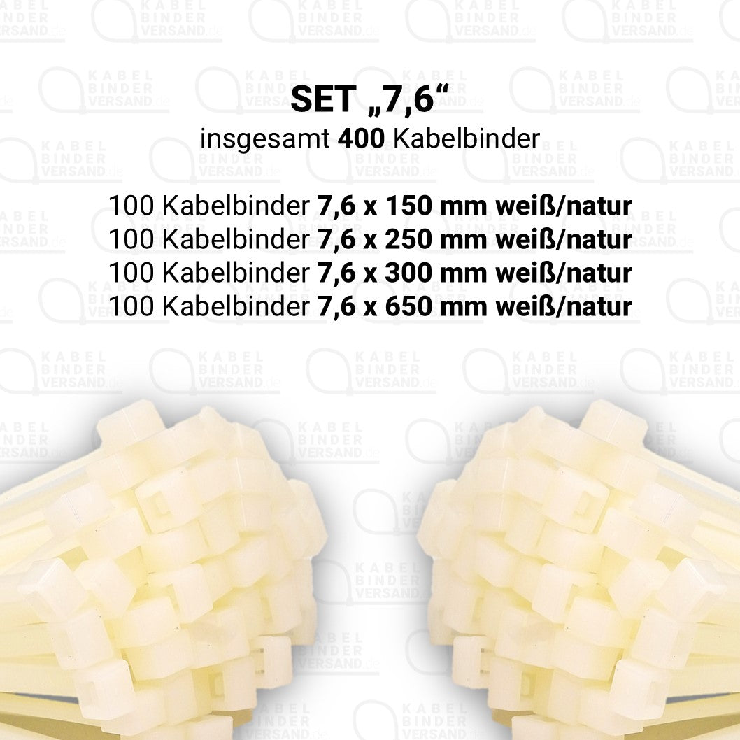 Set "7,6" mit 400 Kabelbindern
