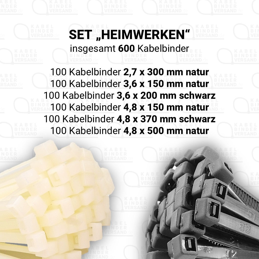 Set "Heimwerken" mit 600 Kabelbindern