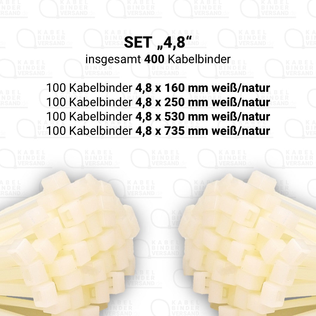 Set "4,8" mit 400 Kabelbindern
