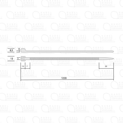 9 x 1220 mm Kabelbinder schwarz 100 Stück