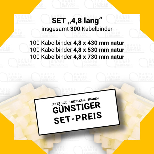 Set "4,8 lang" mit 300 Kabelbindern
