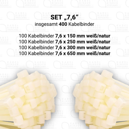 Set "7,6" mit 400 Kabelbindern