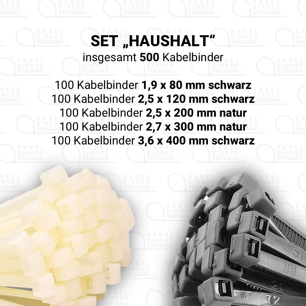 Set "Haushalt" mit 500 Kabelbindern